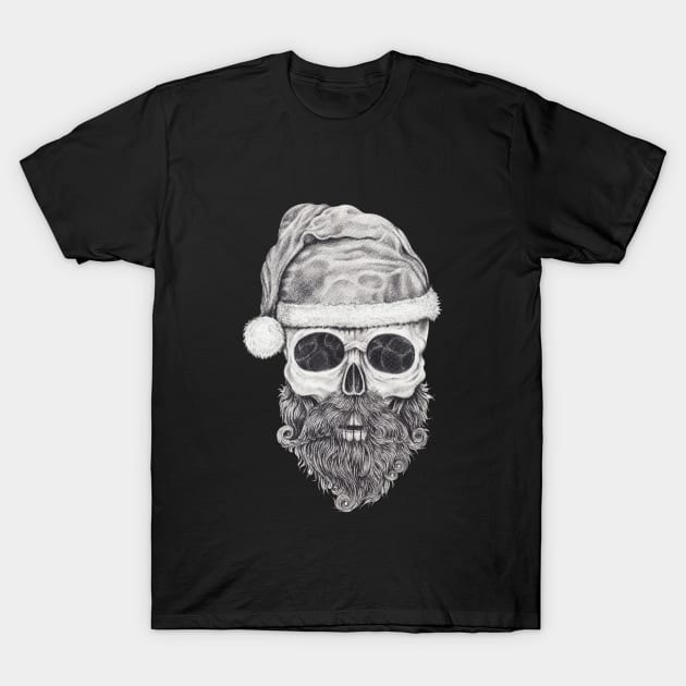 Santa claus skeleton. T-Shirt by Jiewsurreal